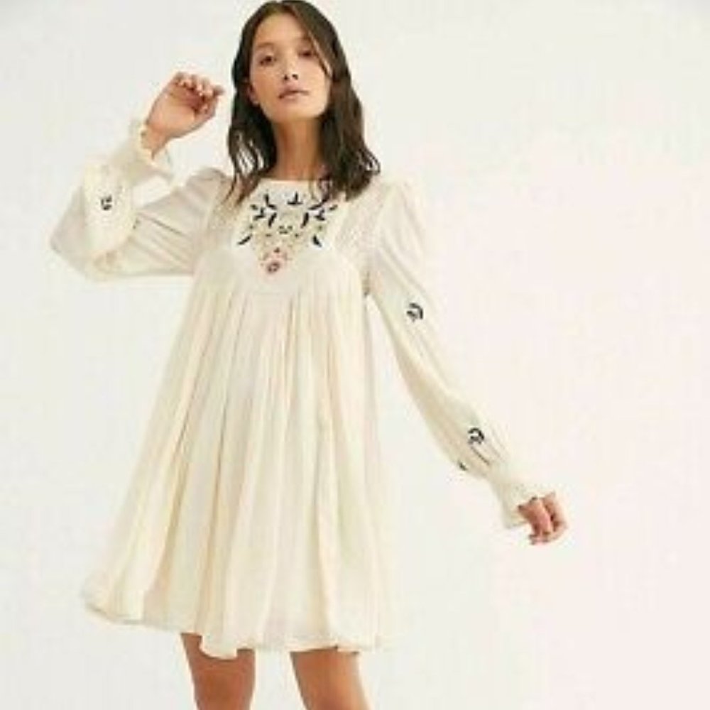 NWT FREE PEOPLE ~ MOHAVE MOYA EMBROIDERED DRESS ~ L ~ $128 ~